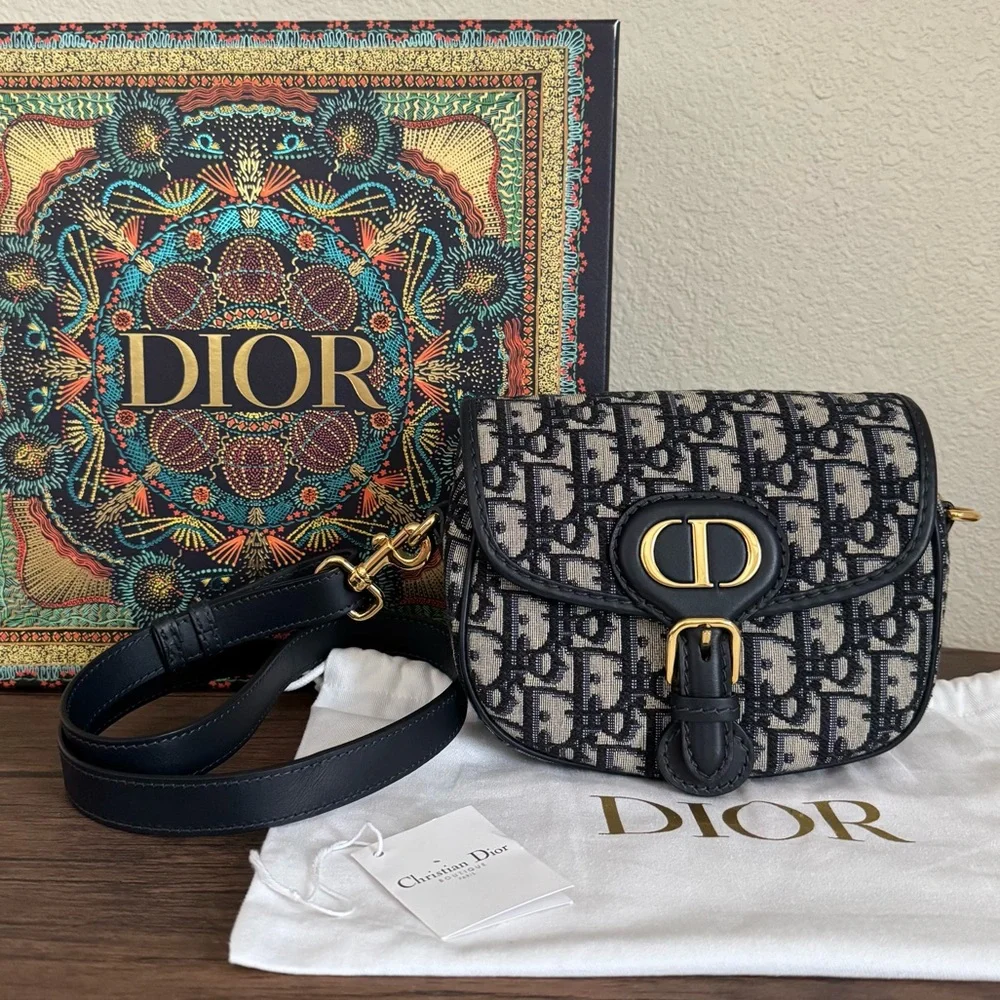 DIOR Small Bobby Bag in Blue Oblique Jaquard - Picture 1 of 10